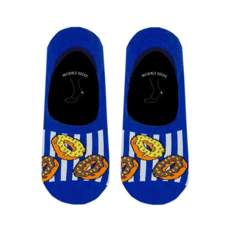 Αόρατη Κάλτσα Βαμβακερή με Σχέδια Doughnuts AXID