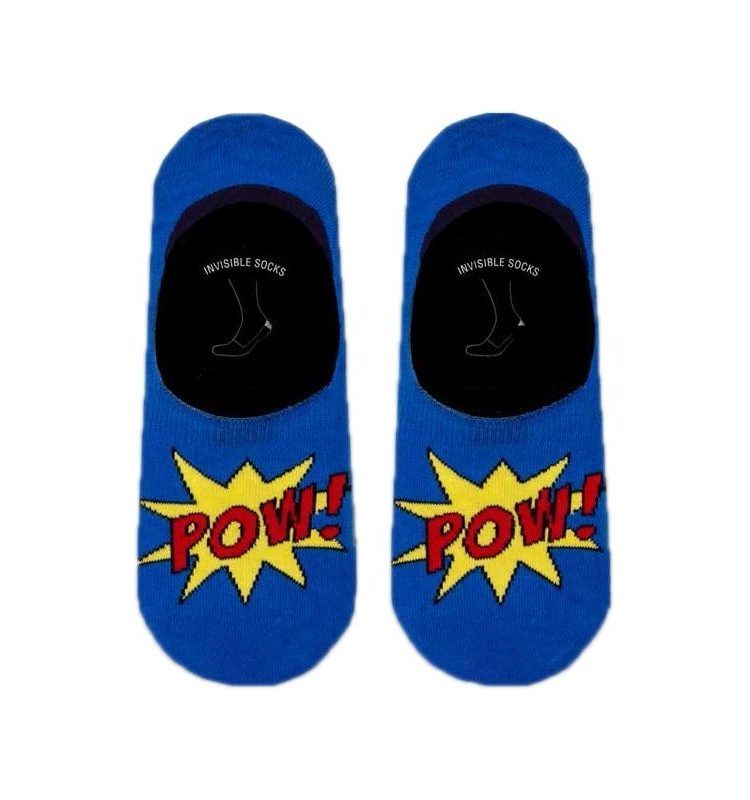 Αόρατη Κάλτσα Βαμβακερή με Σχέδια Pow! AXID