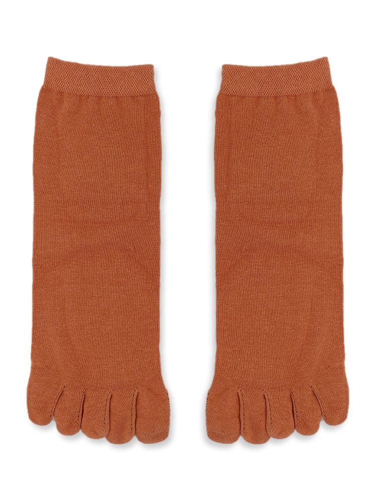Κάλτσες Βαμβακερές με Δάχτυλα Toe Socks Μονόχρωμες Q&Y