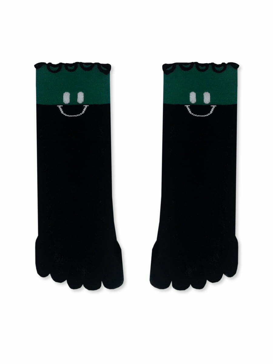 Κάλτσα Βαμβακερή με Δάχτυλα Toe Socks με Σχέδια Smile YTLI YTLI Κάλτσα με Δάχτυλα Toe Socks με Σχέδια Smile
