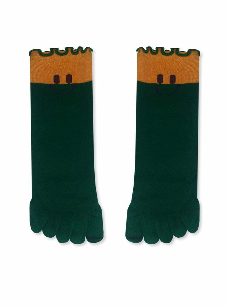 Κάλτσα Βαμβακερή με Δάχτυλα Toe Socks με Σχέδια Smile YTLI YTLI Κάλτσα με Δάχτυλα Toe Socks με Σχέδια Smile