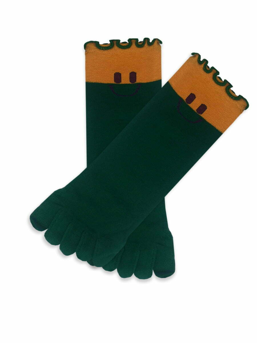 Κάλτσα Βαμβακερή με Δάχτυλα Toe Socks με Σχέδια Smile YTLI YTLI Κάλτσα με Δάχτυλα Toe Socks με Σχέδια Smile