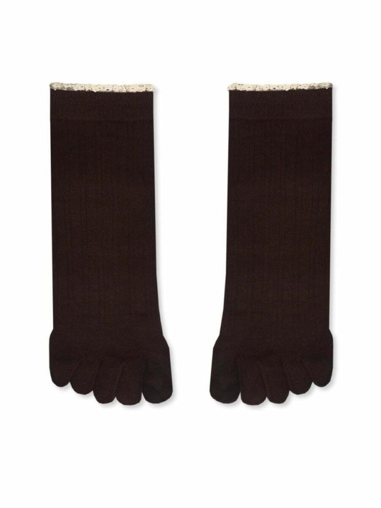 YTLI Κάλτσα με Δάχτυλα Toe Socks με Δαντέλα