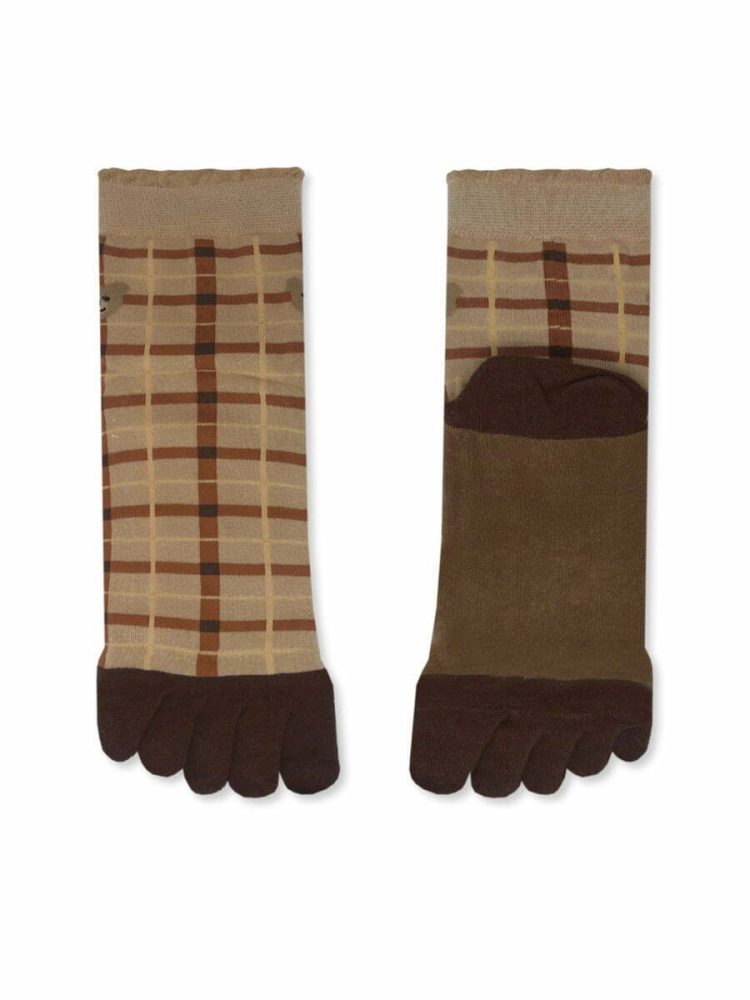 YTLI Κάλτσα με Δάχτυλα Toe Socks με Σχέδια Teddy Bear