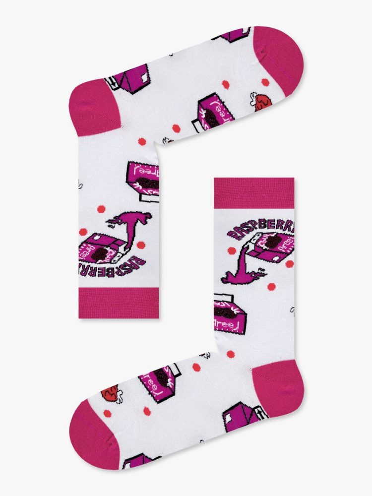 NODO Κάλτσα με Σχέδια Raspberry Milk