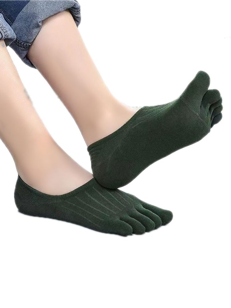 AXID Βαμβακερή Αόρατη Κάλτσα με Δάχτυλα Toe Socks Μονόχρωμη