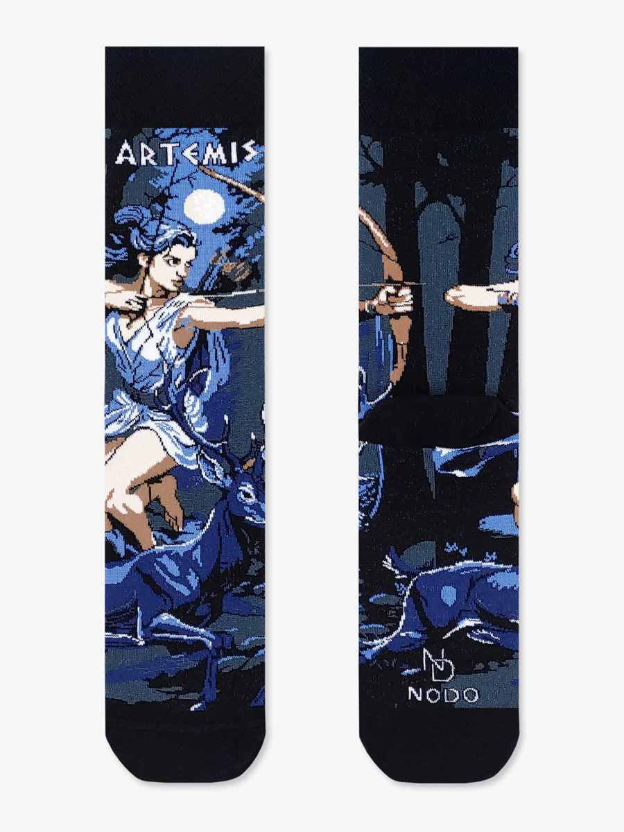 Βαμβακερή Κάλτσα με Σχέδια Greek Goddess Artemis by Night NODO Βαμβακερή Κάλτσα με Σχέδια Greek Goddess Artemis by Night NODO