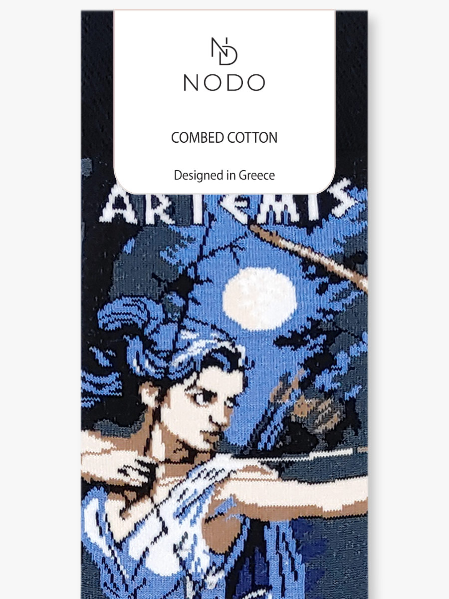 Βαμβακερή Κάλτσα με Σχέδια Greek Goddess Artemis by Night NODO Βαμβακερή Κάλτσα με Σχέδια Greek Goddess Artemis by Night NODO