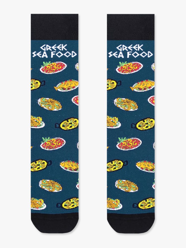 Βαμβακερή Κάλτσα με Σχέδια Greek Sea Food NODO