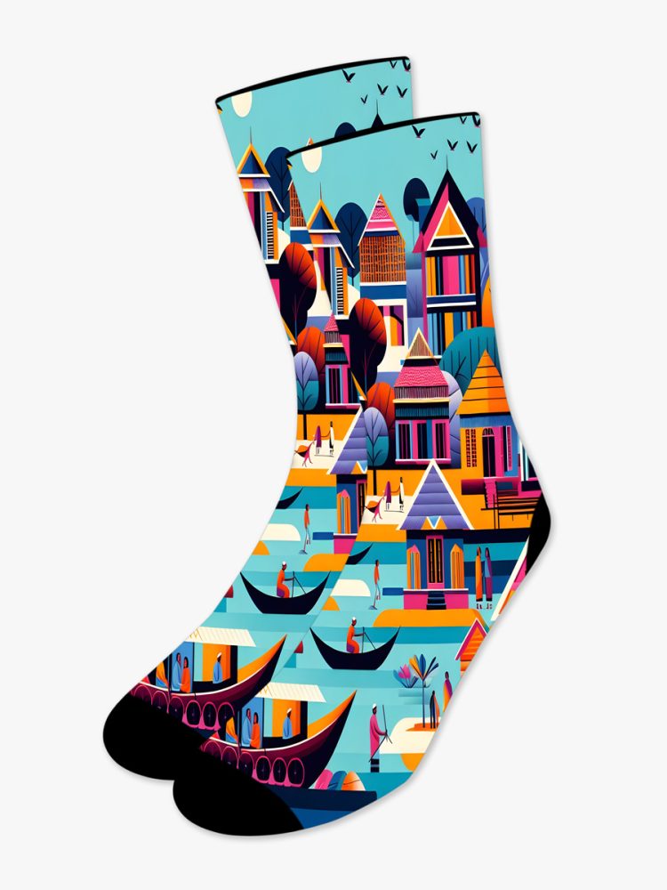 Κάλτσα Τυπωμένη με Σχέδια Colorful Escape NODO