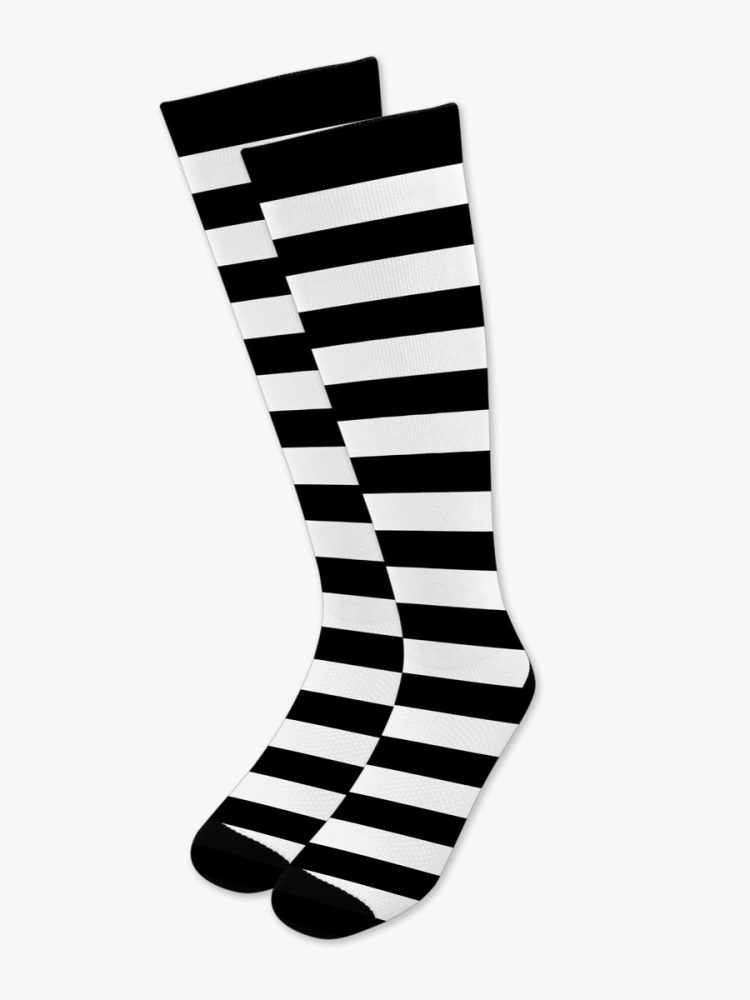 Ψηλή Αθλητική Κάλτσα Τυπωμένη με Σχέδια Stripe Vibes NODO